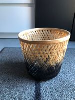 Cache-pot en osier peint bois et noir 17 cm Blumenübertopf