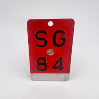Velonummer Velo Nummer Fahrrad Schild St. Gallen SG 84 Retro