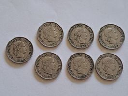 10 Rappen 1926, 7 Stück