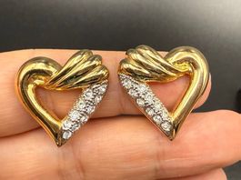 Herz Vintage-Ohrringe Cabouchon Paris – Goldfarben
