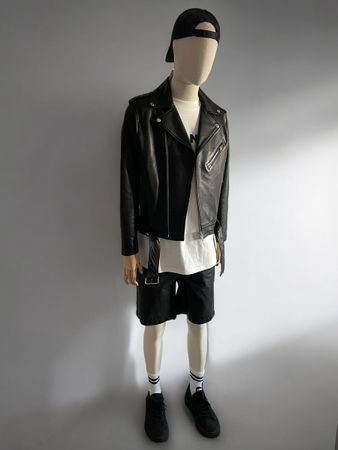 DIESEL Leder - Shorts Schwarz (Neu) Urban Biker Look | Gr.30