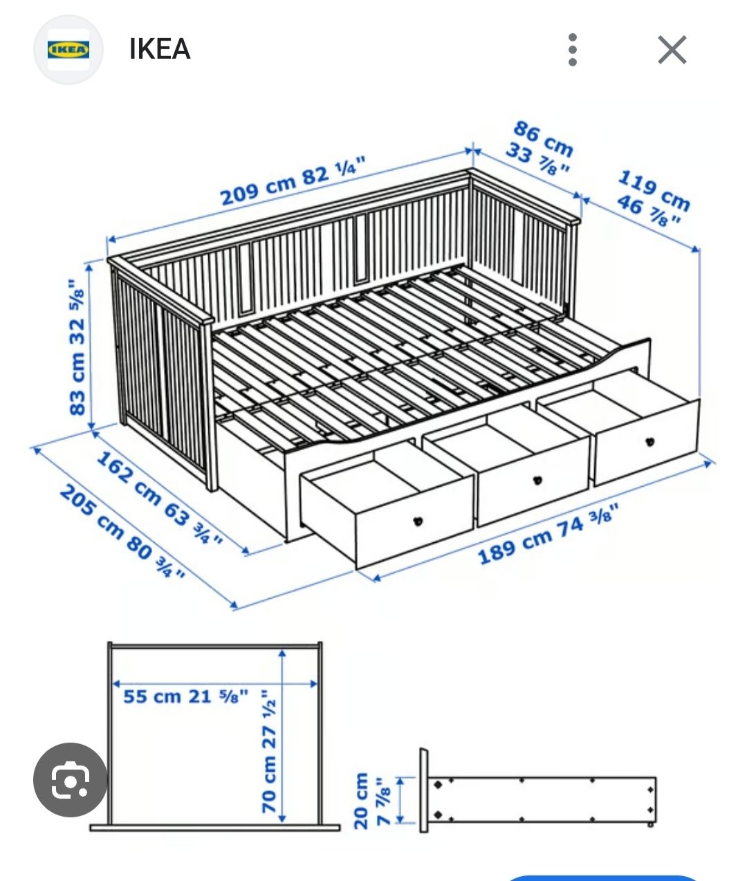 Ikea Letti: Tagesbett mit 3 Schubladen, grau – Nuovo (secondo la descrizione) da Vättis venduto da niv_cv2r 2