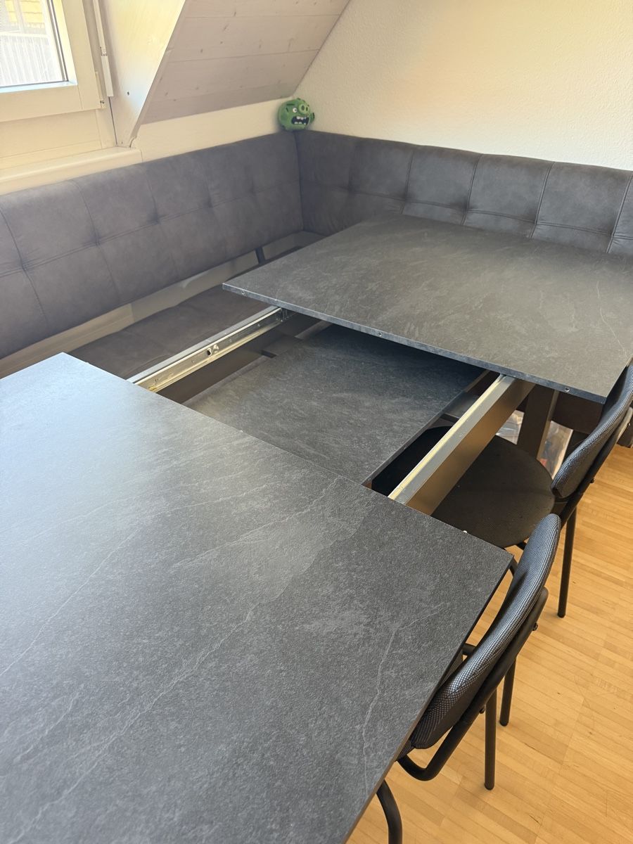 Set di tavolo e panche: Modern Dining Set:Corner Bench, extendableTable and 3 Chairs – Nuovo (secondo la descrizione) da Aesch BL venduto da 133_kiky 4