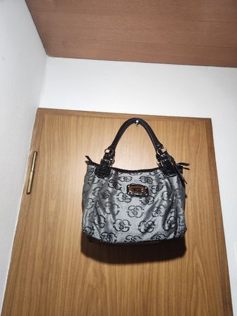 Sac à main Gussaci noir gris motif monogramme 