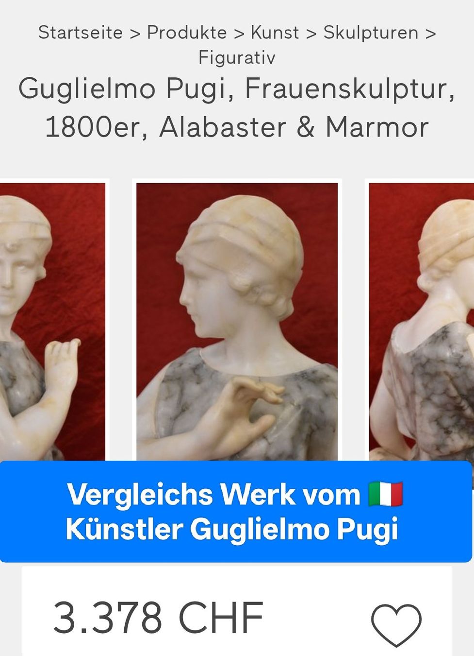 Sculture & Statue: Marmor-Büste von Guglielmo Pugi – Nuovo (secondo la descrizione) da Rieden AG venduto da Keller54 9