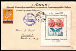 CH - Flugpost - Sonderflug - SF 38.3b - Bellinzona - Aarau