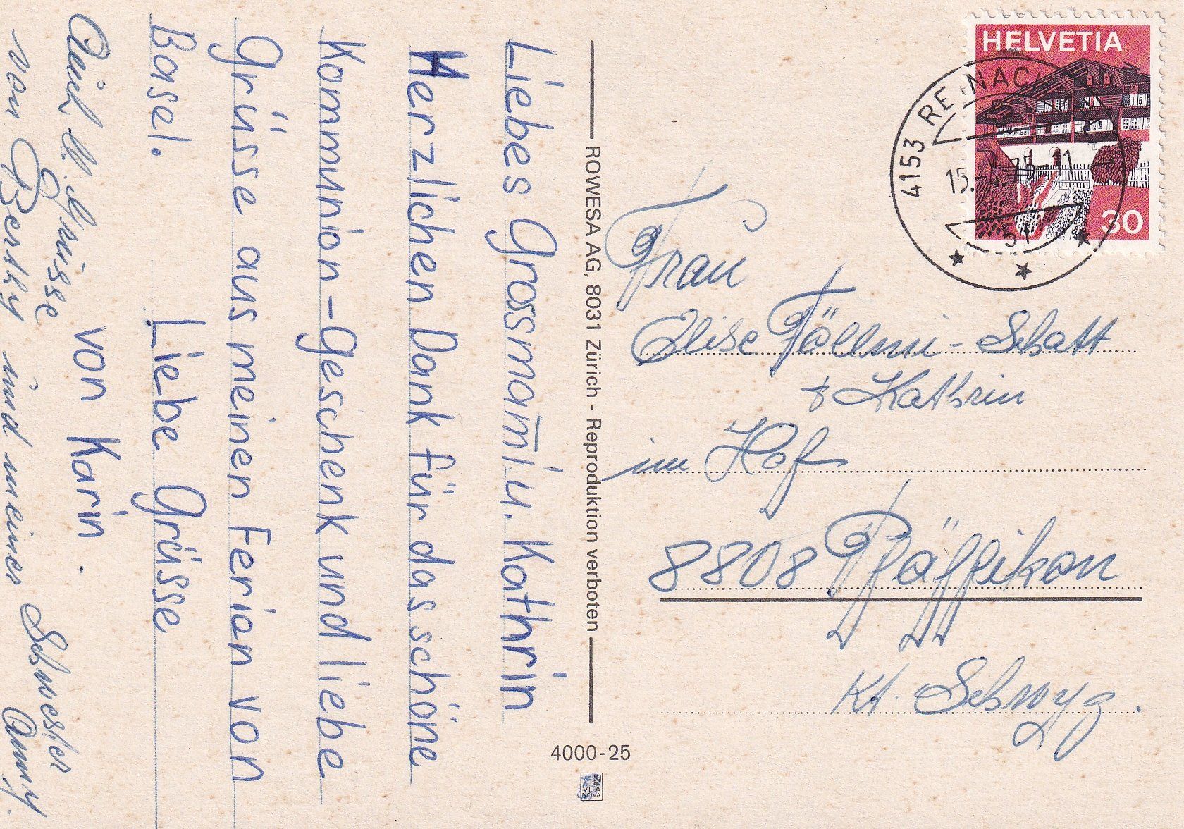 Cartoline postali: Basel (4 Ansichten) /ay – Usato da Hombrechtikon venduto da Rudolf07 1