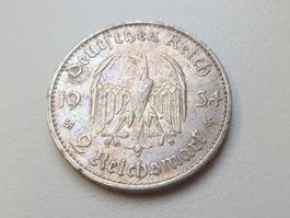 🇩🇪 Third Reich: 2 Reichsmark 1934 A Church+date