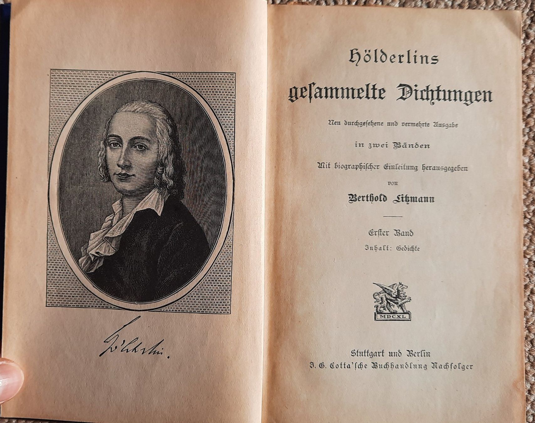 Libri: Hölderlins gesammelte Dichtung, Hrsg. Berthold Litzmann – Usato da Niederteufen venduto da Buecherwurm_70 1