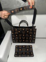 MCM Shopper Tasche in Schwarz mit Pochette