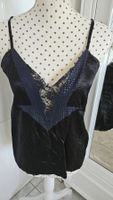 Schickes schwarzes Sommer Top mit Spitze, Grösse 36 - 38 M