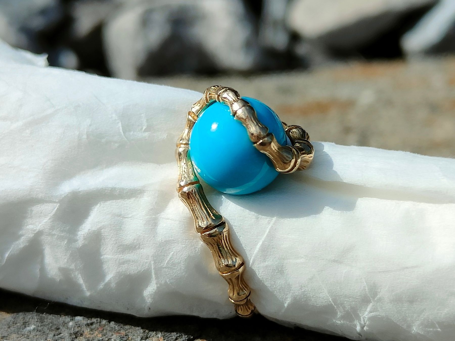 Biglie: Bille en turquoise véritable 10mm. pour bague Gilbert Albert – Nuovo (secondo la descrizione) da Dugny (Leytron) venduto da ami_96ph