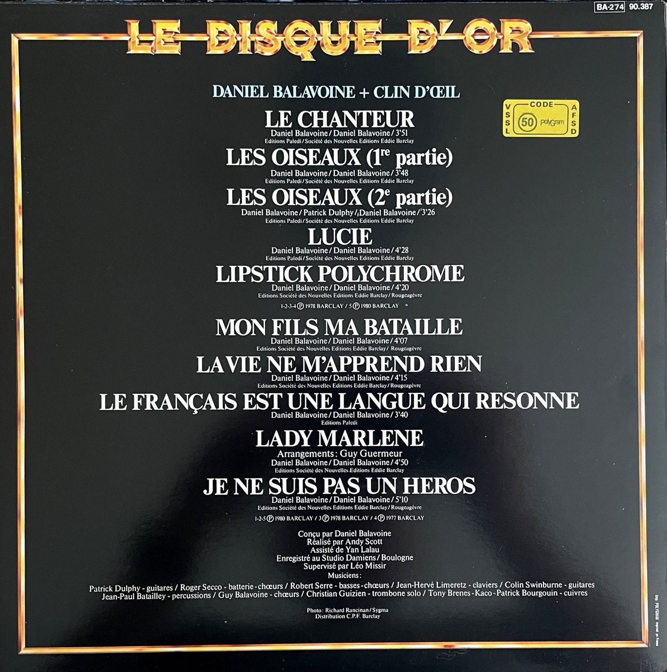 Vinyles: Daniel Balavoine 5 LP's - Parfait état – D'occasion à Savagnier par Ne2065 2