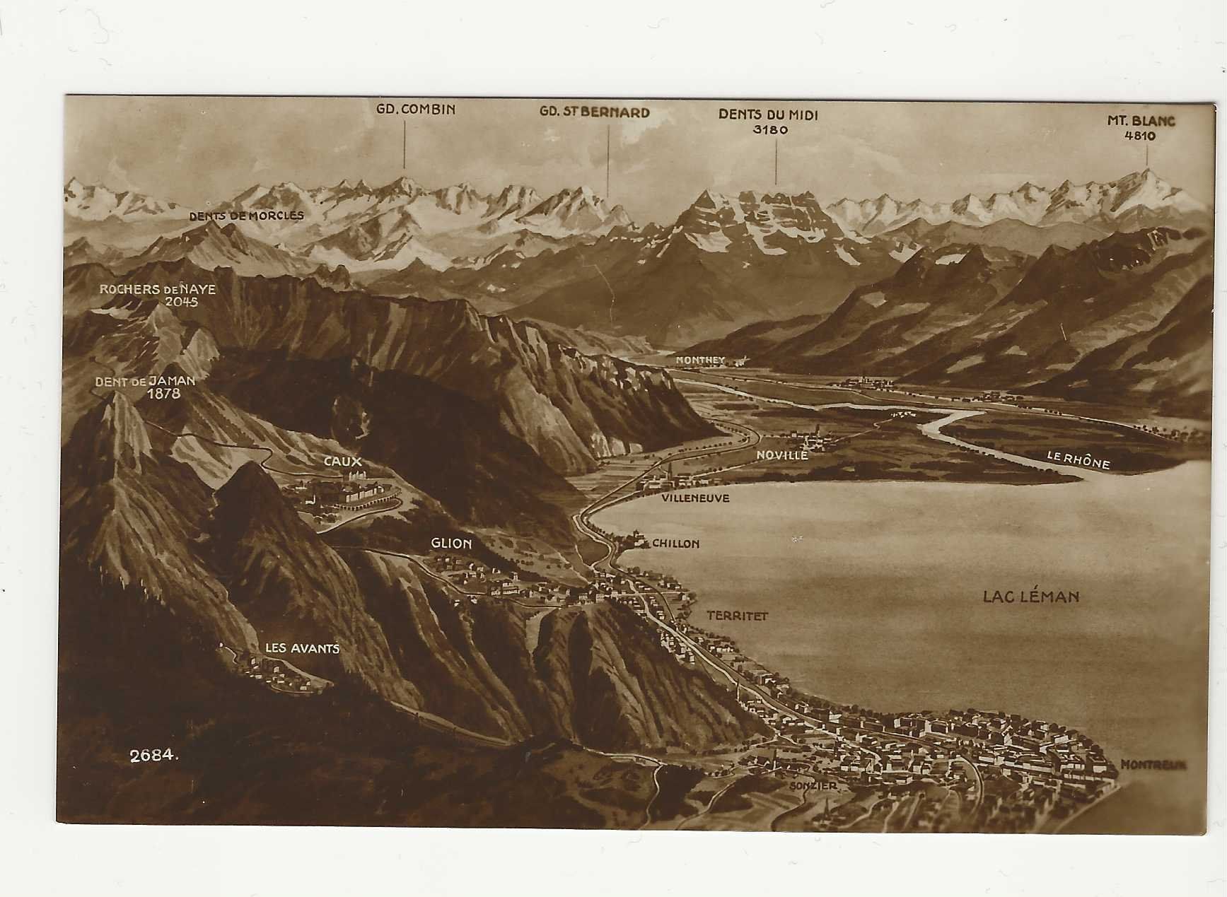 Cartes postales: PANORAMAKARTE  LAC LÉMAN – D'occasion à Küttigen par rolypo