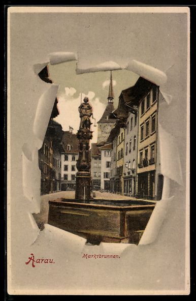 Cartes postales: AK Aarau, Marktbrunnen – D'occasion à Berlin par bartko-reher