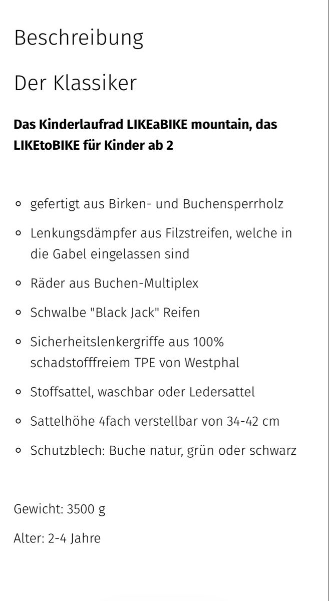 Likeabike Fahrzeuge für Kinder: Like a Bike mountain neuwertig mit Zubehör – Gebraucht aus Rafz von Dilifledermaus 3