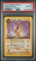 PSA 10 Dunkles Blitza Team Rocket 1.Edition 38/82 Deutsch