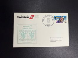 Swissair Erstflugbrief Los Angeles-Genf 1991