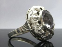 Art Deco Ring Silber 835 Amethyst antik floral Gr. 55