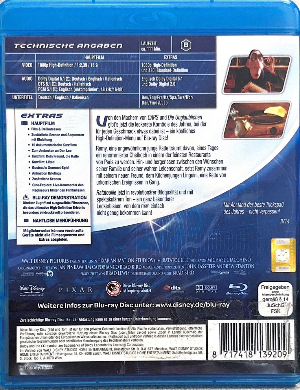 Sonstiges zu Filme & Serien: Ratatouille Blu-ray – Gebraucht aus Zürich von  1