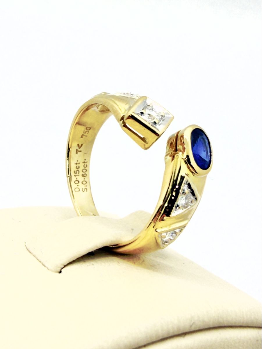 Anelli: 750 Gold Ring mit Saphir und Brillanten – Nuovo (secondo la descrizione) da Murg venduto da MTGold 3