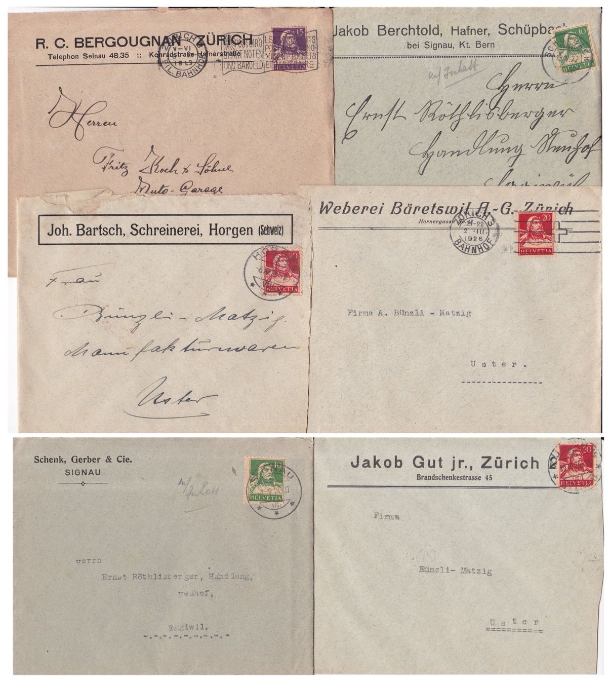 Alle Briefmarken: 65 Stk. Alte CH Briefe, Postkarten, Belege – Gebraucht aus Münchwilen AG von Nesar 4