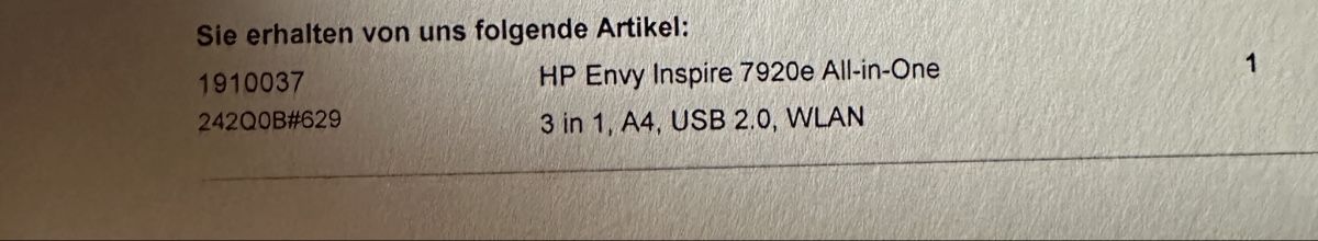 Stampanti: Drucker HP Envy Inspire 7920e – Nuovo e nell'imballaggio originale da Linden venduto da cdv_2qwk 1