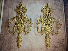  2x Große Barock Wandleuchten / Wandarme Prunkvolles 