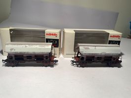 Märklin, 2x Kalkwagen DB braun 46303, AC Achsen