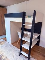 Lit mezzanine + armoire & bureau opus - bleu nuit