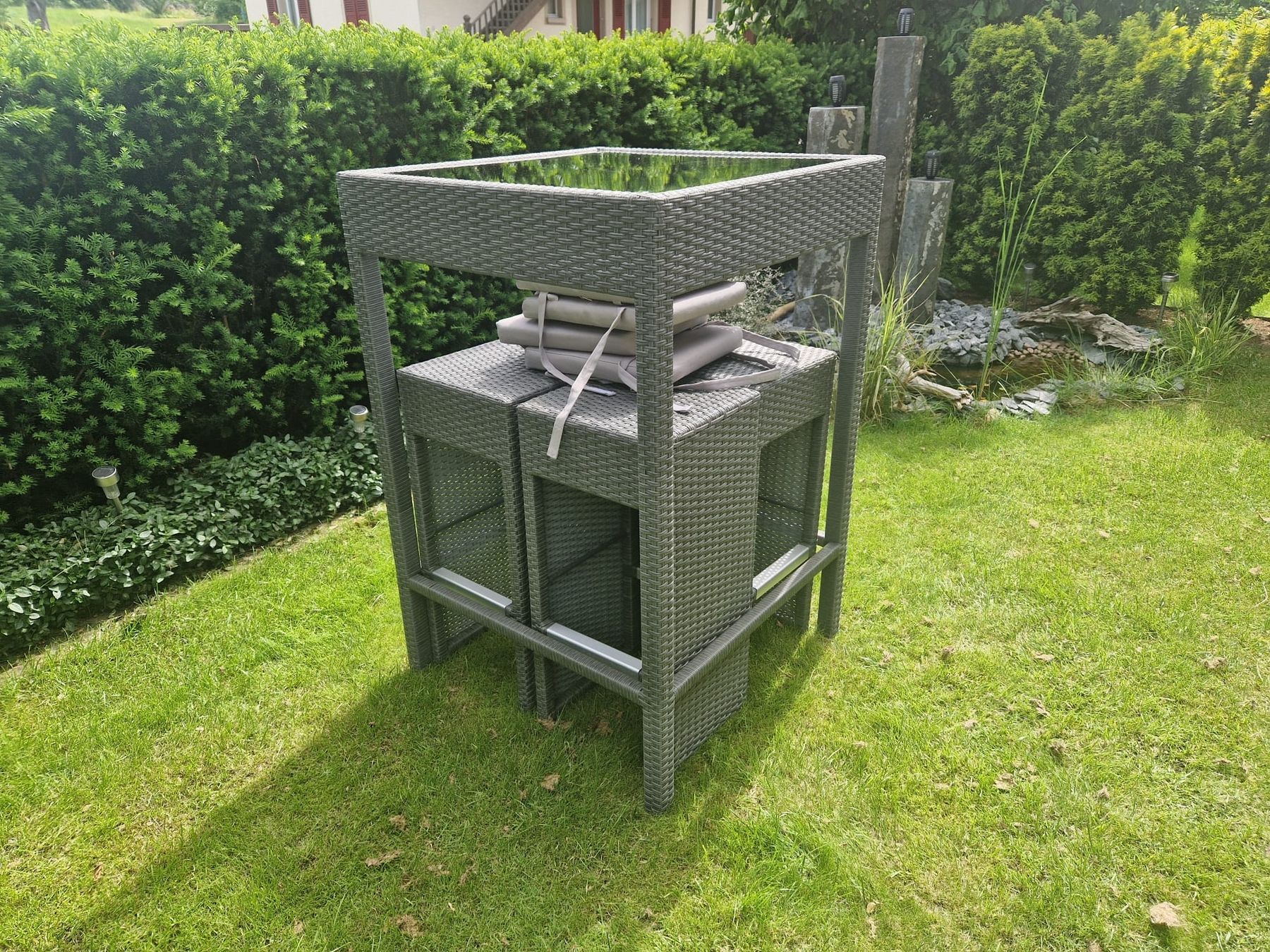 Set di tavolo e panche: Sommer Bar-Set Gartentisch / Stehtisch mit 4 Stühlen – Nuovo (secondo la descrizione) da Münchenbuchsee venduto da Zoups 4