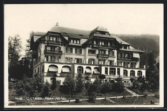 Cartoline postali: AK Gstaad, Park-Hotel, 1936 – Usato da Berlin venduto da bartko-reher