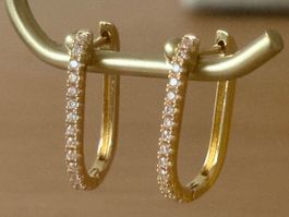Luxus Elegante Creolen  Ohrstecker Farbe Gold