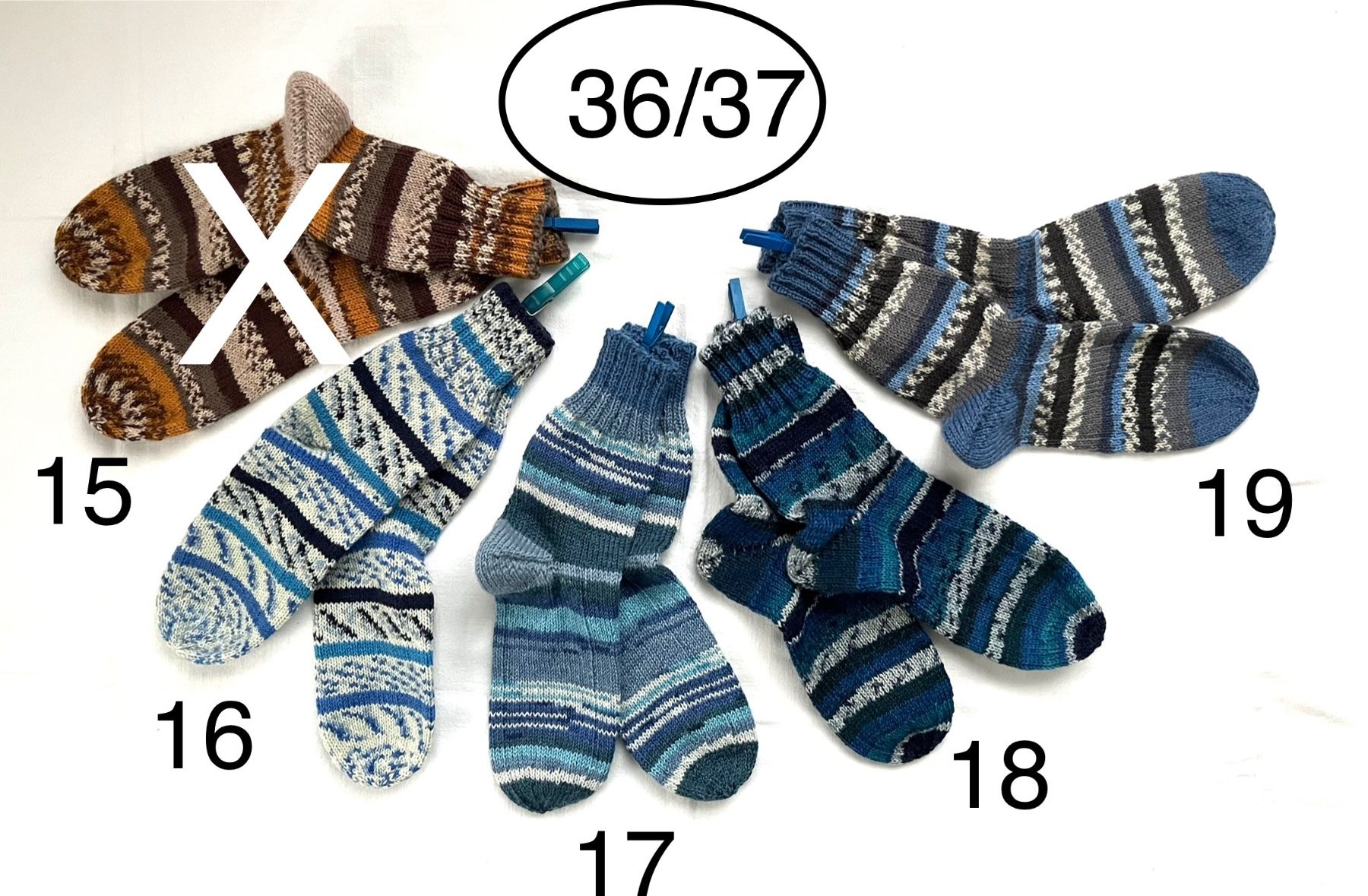 Calze: handgestrickte Wollsocken, 36/37 – Nuovo e nell'imballaggio originale da Engelburg venduto da rautibus