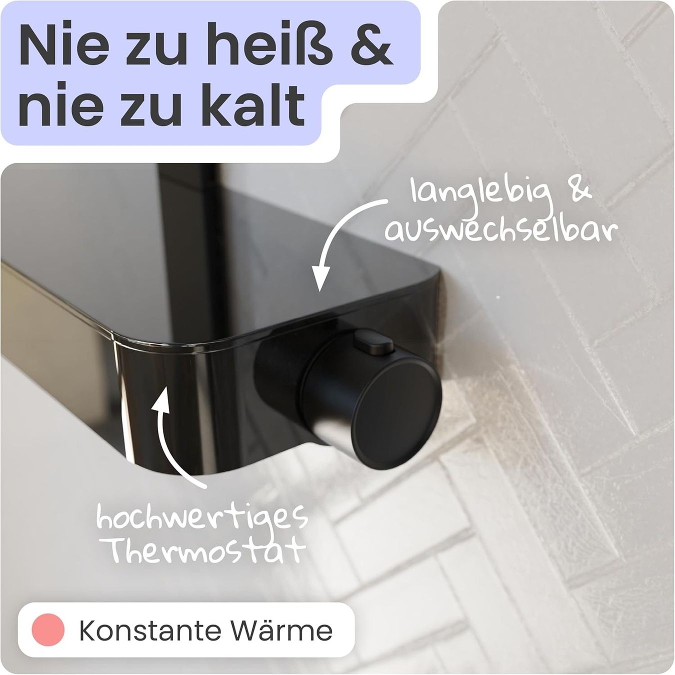 Duschbrausen: Regendusche mit Thermostat Schwarz Matt – Neu und originalverpackt aus Suhr von SchnapperCH 4