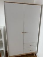 Kleiderschrank weiss mit Holzoptik zwei Türen guter Zustand