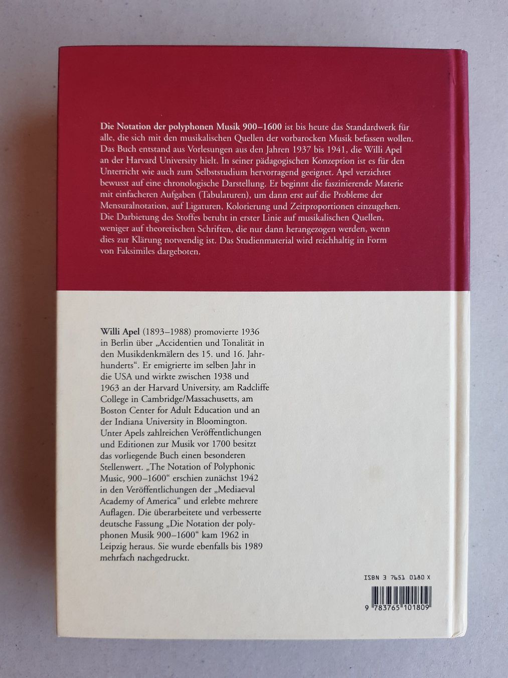 Libri: Die Notation der polyphonen Musik 900-1600 (Willi Apel) – Nuovo e nell'imballaggio originale da Basel venduto da odradek 1