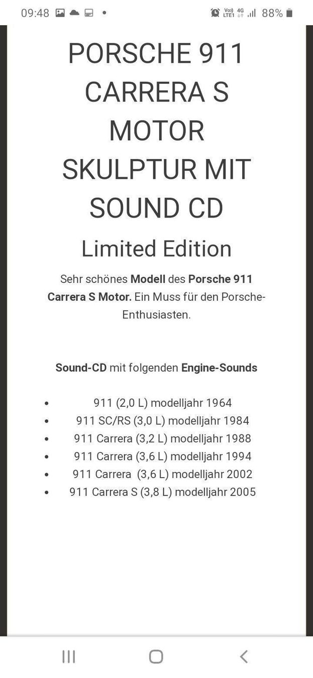 Sculture & Statue: Porsche 911 Carrera statue plus bruit – Usato da Vevey venduto da lba_dd82 2