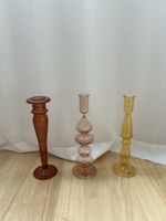 Drei wunderschöne Kerzenständer aus Glas