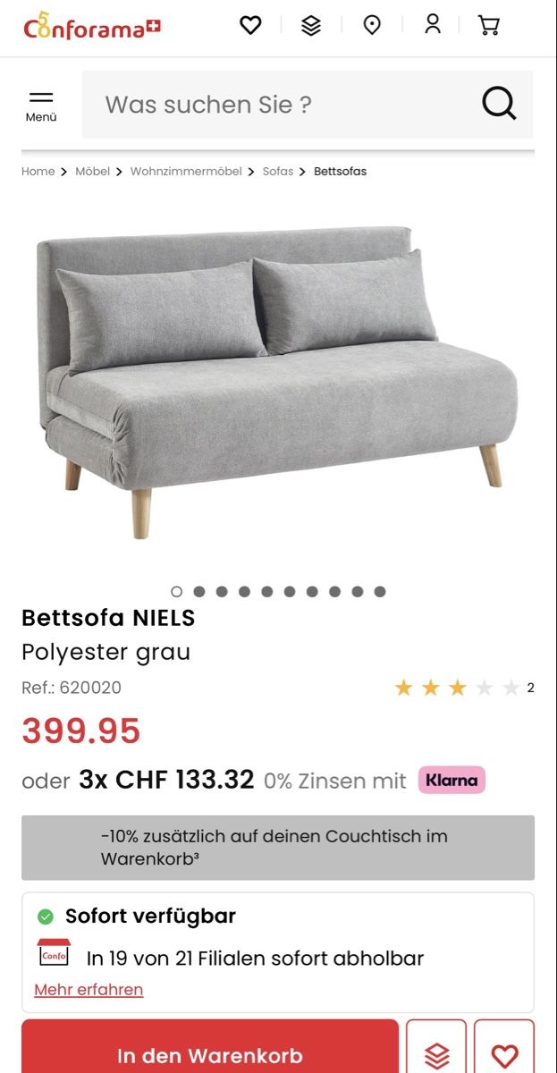 Conforama Sofas: gratis Bettsofa NIELS Polyester  – D'occasion à Chur par lululemooon 3
