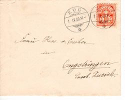 Brief, Zug - Engstringen 1900