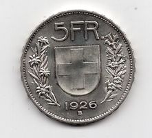 (703) Schweiz, 5 Franken 1926, Tell, Super, stgl