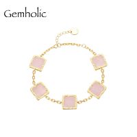 Rose Quartz Gemholic Bracelet Gold plated S925