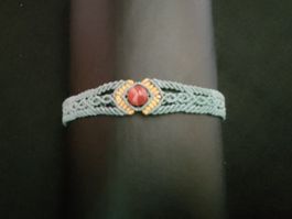 handgemachtes Makramee Armband mit Karneol