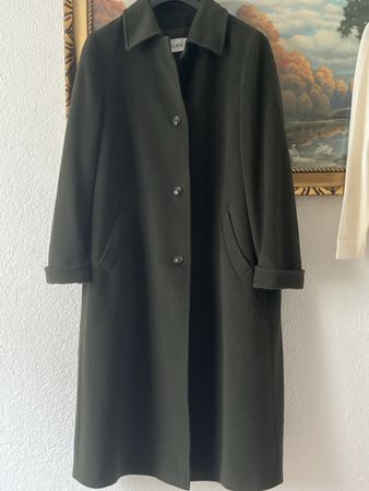 DelmondMantel Olivgrün WolAlpaka KaschmirGr44 Gereinigt,top