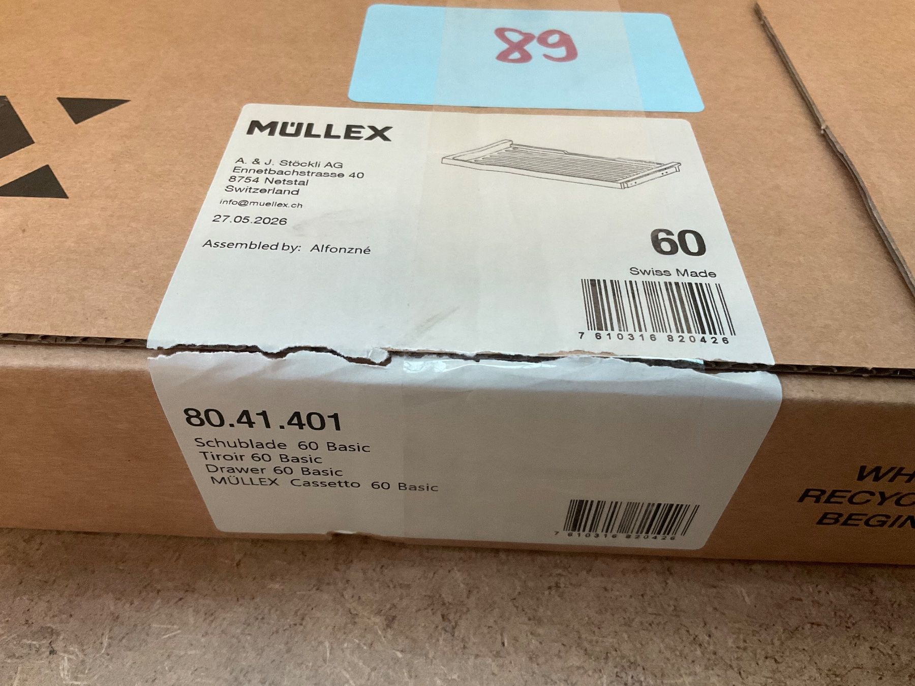 Müllex Abfalleimer: 089 Müllex Schublade 60 Basic komplett – Neu (gemäss Beschreibung) aus Derendingen von Meisterstuecke 3
