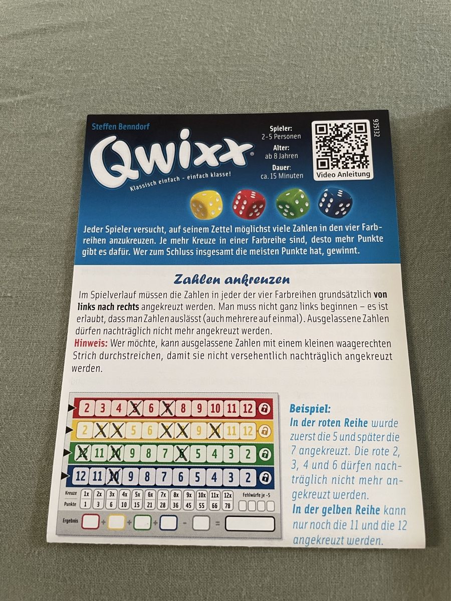 Giochi: Würfelspiel Qwixx – Nuovo (secondo la descrizione) da St. Margrethen SG venduto da ale_vw2d 2