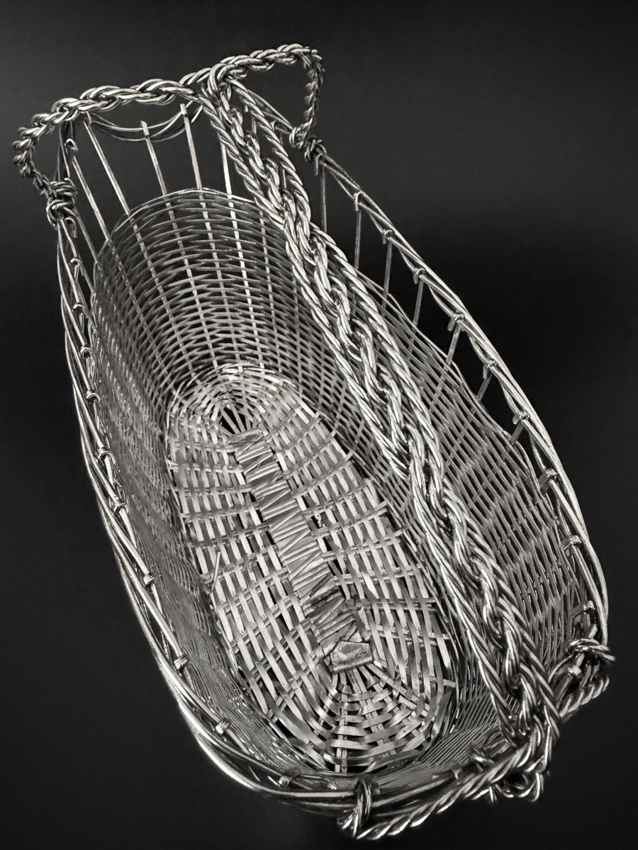 Altro per la casa: Versilberter Weinflaschenhalter im Korbgeflecht-Design – Usato da Luzern venduto da downtonabbey 5