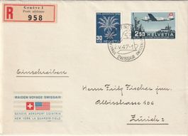 Flugpost Genf - New York 1947