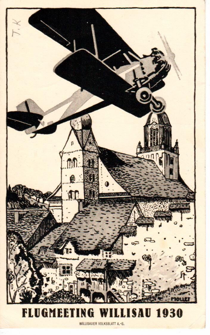 Cartoline postali: Flugmeeting Willisau 1930 – Usato da Wolhusen venduto da Curver9